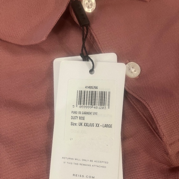 NWT - REISS Men's Short Sleeve Polo Shirt, XXL - Picture 3 of 3